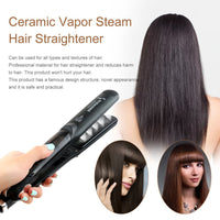 HKM-781267 Tourmaline Ceramic Steam Hair Straightener with Argan Oil Infusion and Adjustable Steam Control