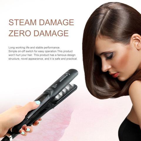 KTX-781267 Tourmaline Ceramic Steam Hair Straightener with Argan Oil Infusion and Adjustable Steam Control