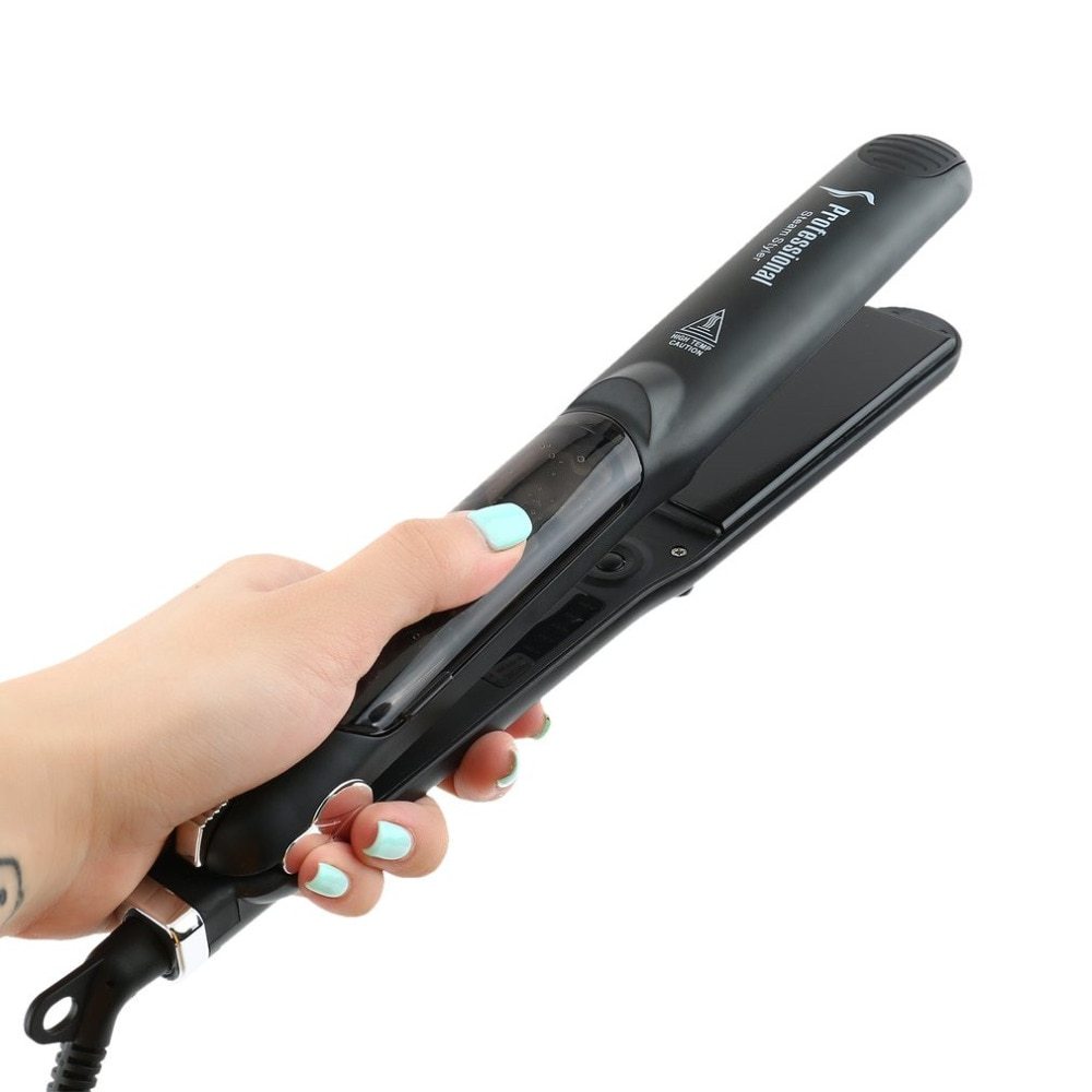 KTX-781267 Tourmaline Ceramic Steam Hair Straightener with Argan Oil Infusion and Adjustable Steam Control