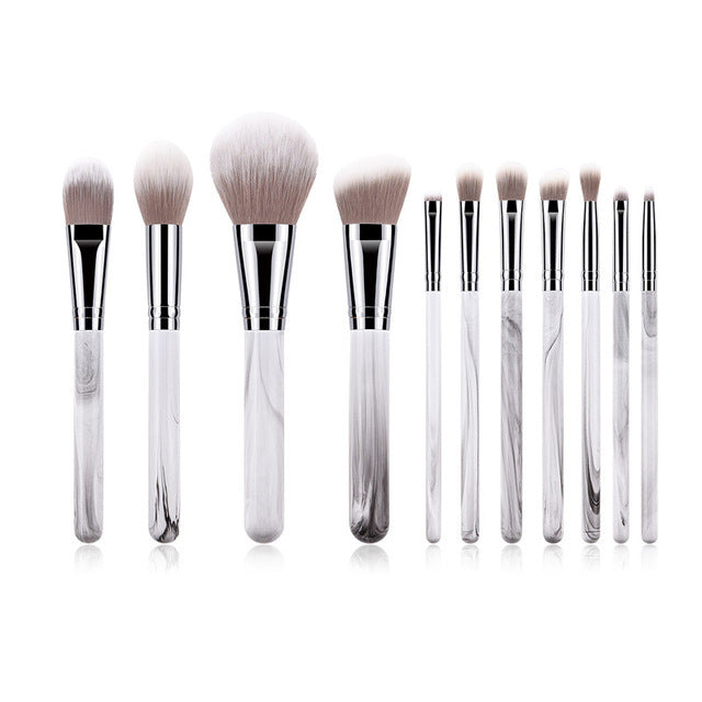 HKM-984211 Professional 11-Piece Makeup Brush Set with Synthetic Hair and Wooden Handle