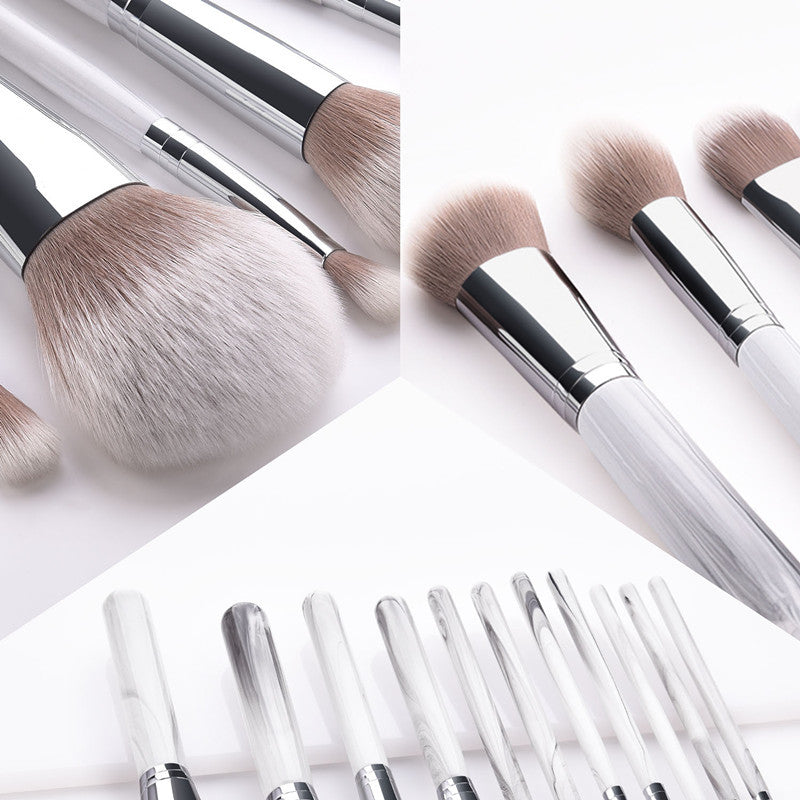 HKM-984211 Professional 11-Piece Makeup Brush Set with Synthetic Hair and Wooden Handle