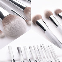 HKM-984211 Professional 11-Piece Makeup Brush Set with Synthetic Hair and Wooden Handle
