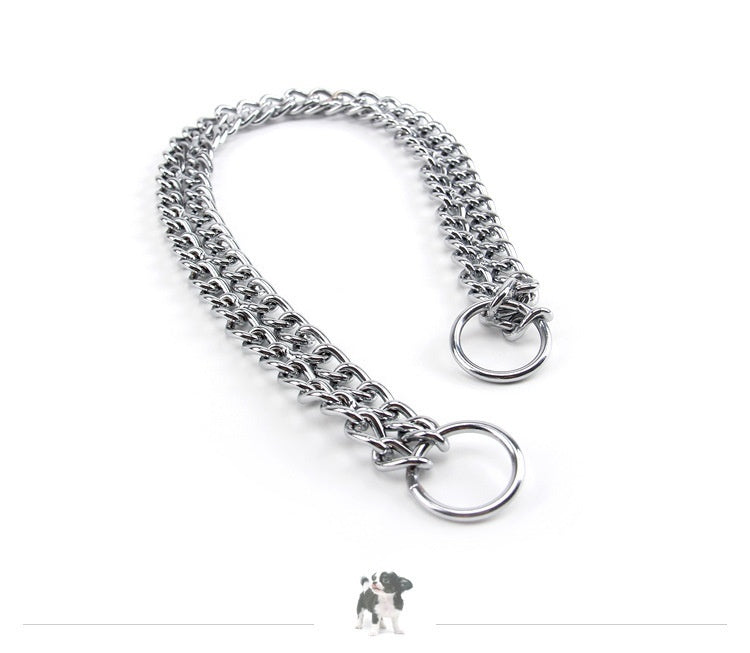 HKM-661779 Stainless Steel Dog Collar - Double Row, Durable and Stylish, 2.0*30cm & 3.0*50cm Sizes