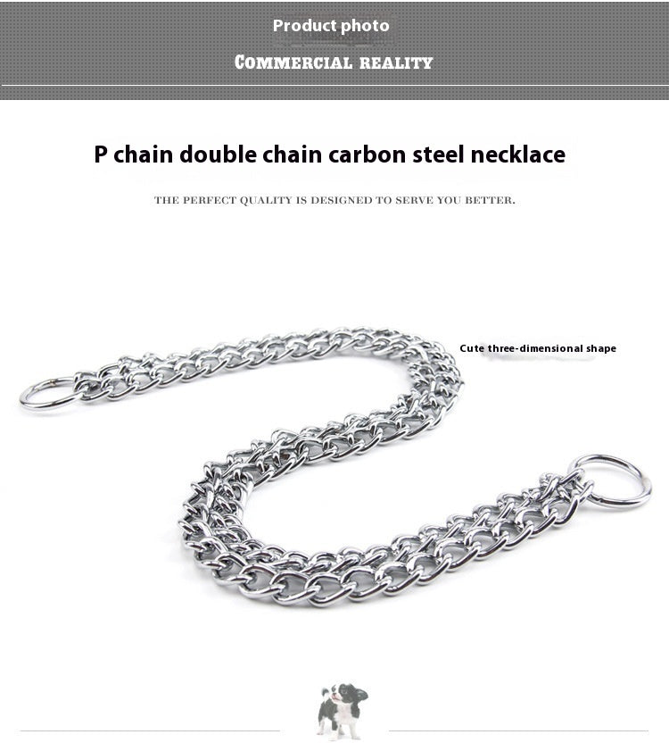 HKM-661779 Stainless Steel Dog Collar - Double Row, Durable and Stylish, 2.0*30cm & 3.0*50cm Sizes