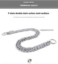 HKM-661779 Stainless Steel Dog Collar - Double Row, Durable and Stylish, 2.0*30cm & 3.0*50cm Sizes