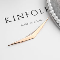 HKM-819731 Geometric Alloy Hair Clip - Electroplated, V-Shape and X-Line Designs, 12.5cm and 10cm Sizes