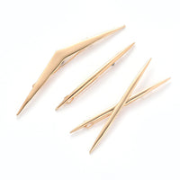 HKM-819731 Geometric Alloy Hair Clip - Electroplated, V-Shape and X-Line Designs, 12.5cm and 10cm Sizes