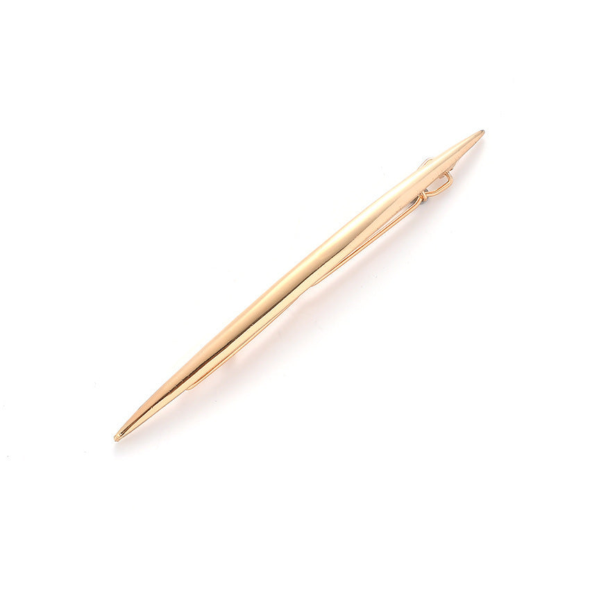 HKM-819731 Geometric Alloy Hair Clip - Electroplated, V-Shape and X-Line Designs, 12.5cm and 10cm Sizes