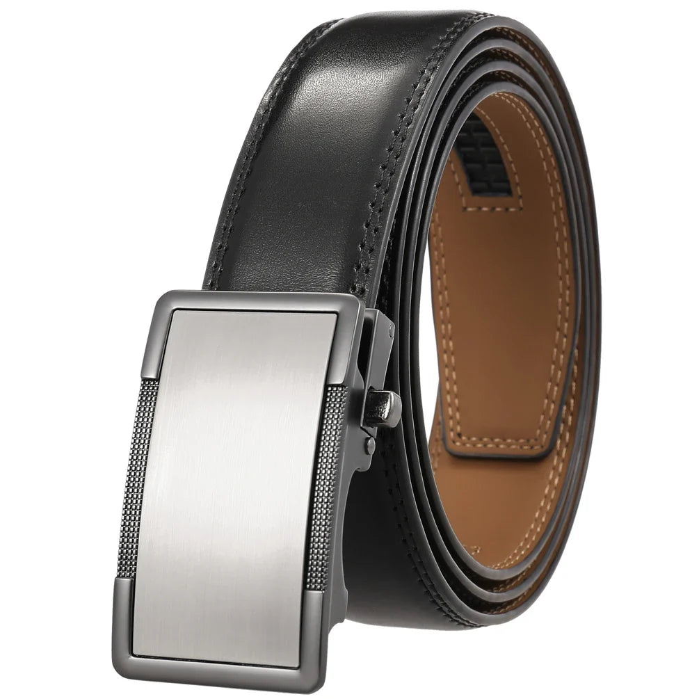 HKM-136339 Custom Genuine Leather Ratchet Belt for Men with Logo Printing Capability - Model LY36-22059-1