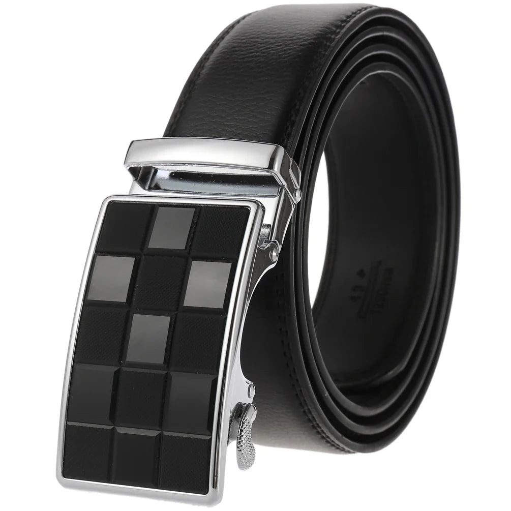 HKM-136339 Custom Genuine Leather Ratchet Belt for Men with Logo Printing Capability - Model LY36-22059-1