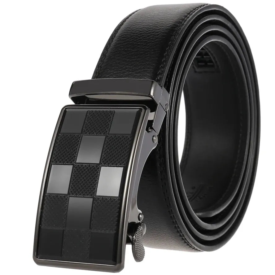 HKM-136339 Custom Genuine Leather Ratchet Belt for Men with Logo Printing Capability - Model LY36-22059-1