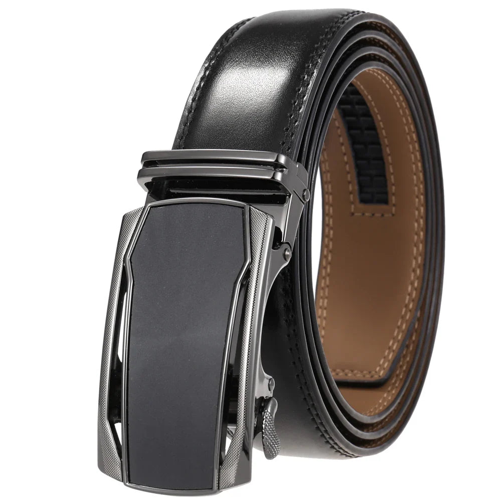 HKM-136339 Custom Genuine Leather Ratchet Belt for Men with Logo Printing Capability - Model LY36-22059-1