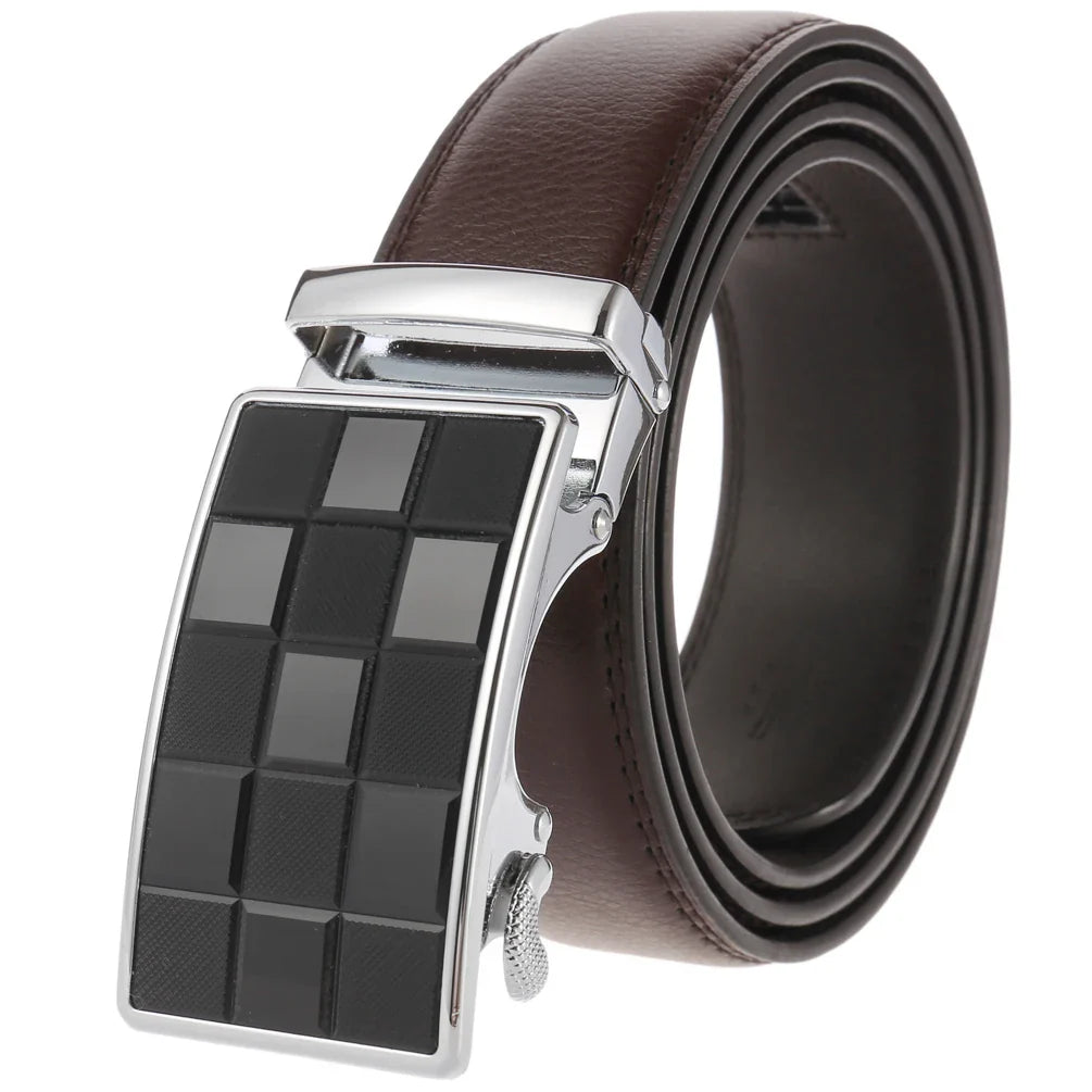 HKM-136339 Custom Genuine Leather Ratchet Belt for Men with Logo Printing Capability - Model LY36-22059-1