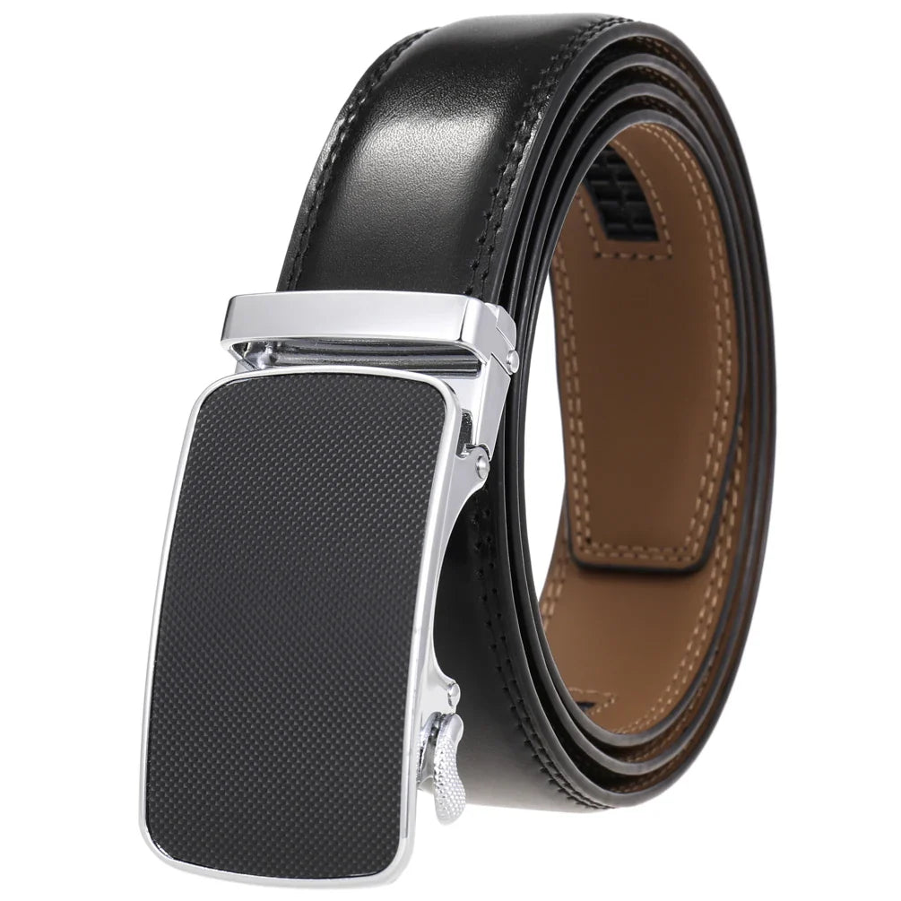 HKM-136339 Custom Genuine Leather Ratchet Belt for Men with Logo Printing Capability - Model LY36-22059-1