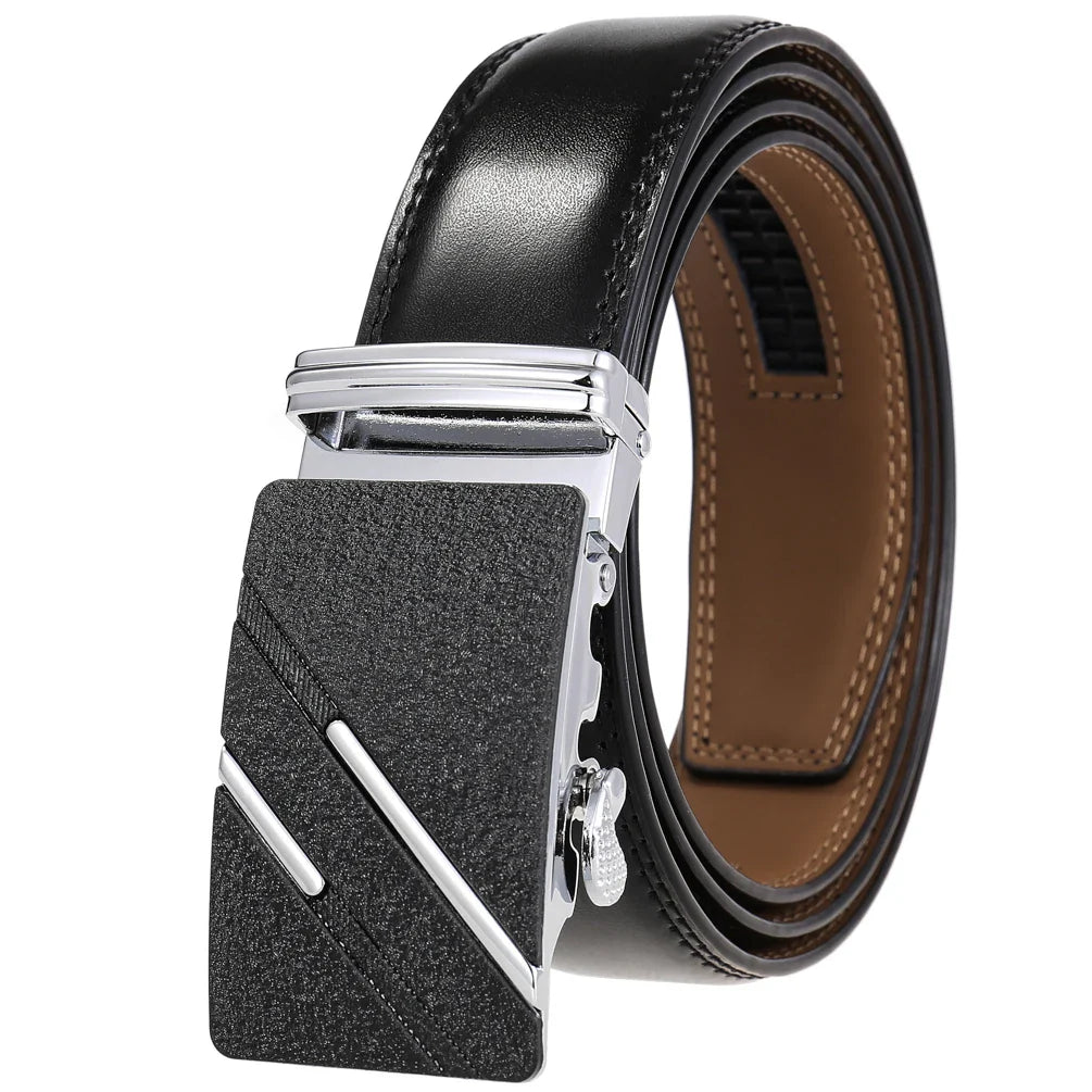 HKM-136339 Custom Genuine Leather Ratchet Belt for Men with Logo Printing Capability - Model LY36-22059-1