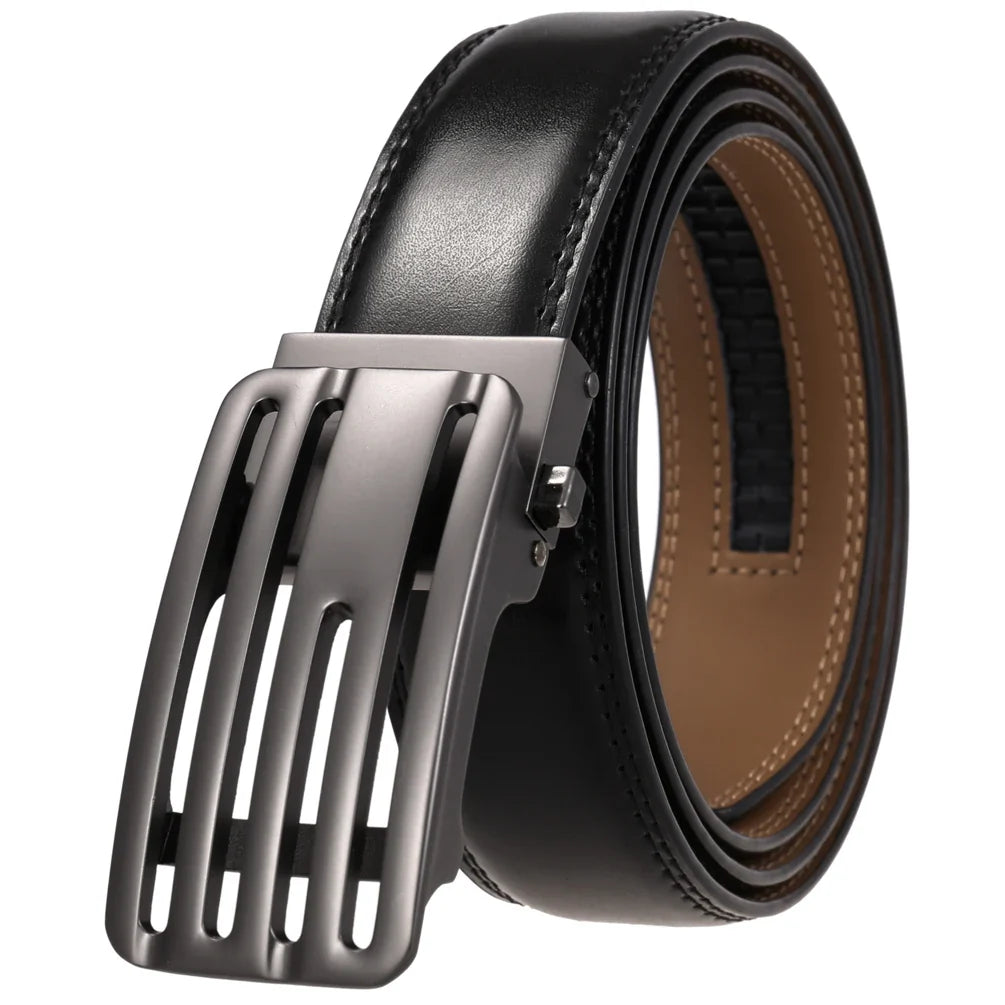 HKM-136339 Custom Genuine Leather Ratchet Belt for Men with Logo Printing Capability - Model LY36-22059-1