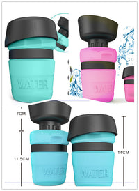 HKM-637203 Portable Silicone Pet Water Bottle - 520ML Travel Cup in Sky Blue, Rose Red, and Blue Green