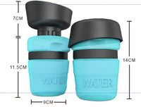 HKM-637203 Portable Silicone Pet Water Bottle - 520ML Travel Cup in Sky Blue, Rose Red, and Blue Green