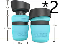 HKM-637203 Portable Silicone Pet Water Bottle - 520ML Travel Cup in Sky Blue, Rose Red, and Blue Green