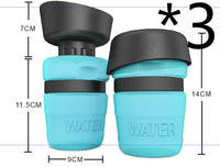 HKM-637203 Portable Silicone Pet Water Bottle - 520ML Travel Cup in Sky Blue, Rose Red, and Blue Green