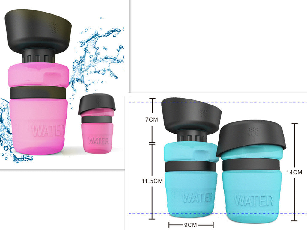 HKM-637203 Portable Silicone Pet Water Bottle - 520ML Travel Cup in Sky Blue, Rose Red, and Blue Green