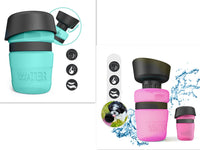 HKM-637203 Portable Silicone Pet Water Bottle - 520ML Travel Cup in Sky Blue, Rose Red, and Blue Green