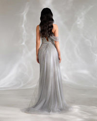 HKM-236627 Elegant Silver Evening Dress for Women - Style EZ25135