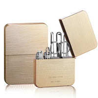 HKM-140563 Carbon Steel Nail Clippers Set with Diagonal Cut, Flat Cut, Dead Skin Shovel, Nail File, Eyebrow Clip, Ear Pick, and Eyebrow Scissors