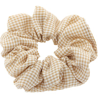 HKM-818579 Checked Fabric Pig Intestine Hairband with Elastic Rubber Band