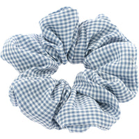 HKM-818579 Checked Fabric Pig Intestine Hairband with Elastic Rubber Band