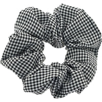 HKM-818579 Checked Fabric Pig Intestine Hairband with Elastic Rubber Band