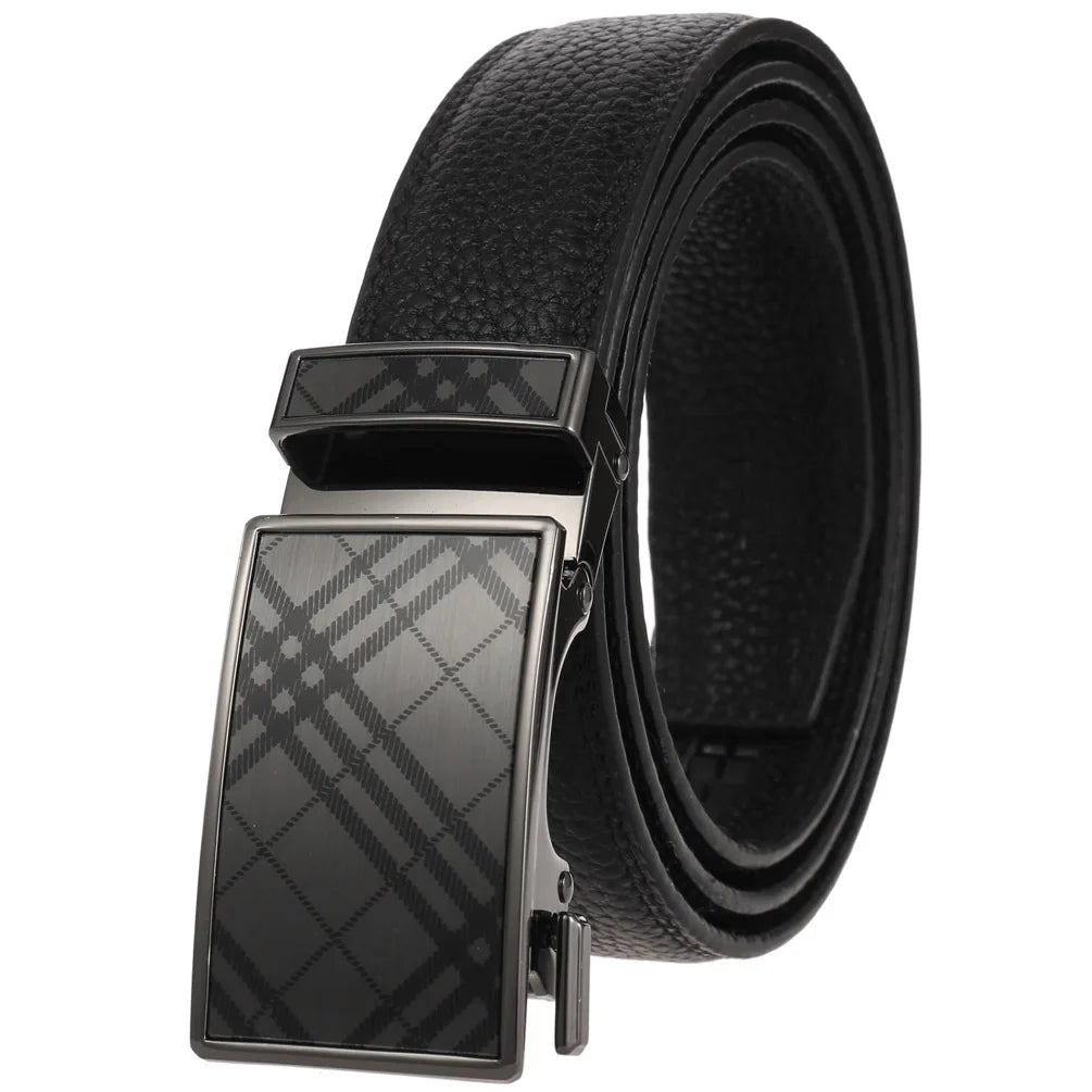 HKM-348755 Men's Genuine Leather Belt with Turquoise Inlay, Size 3.0, Model LY33-000015-5