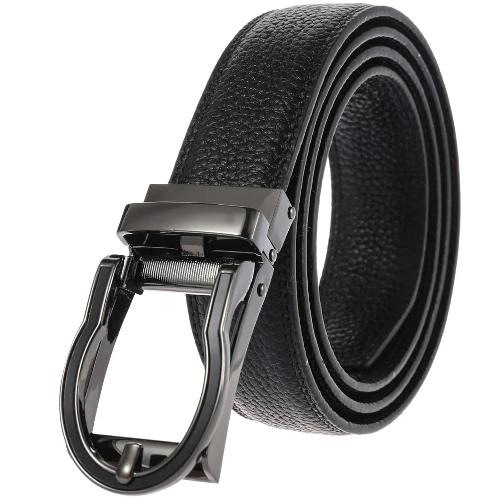 HKM-348755 Men's Genuine Leather Belt with Turquoise Inlay, Size 3.0, Model LY33-000015-5
