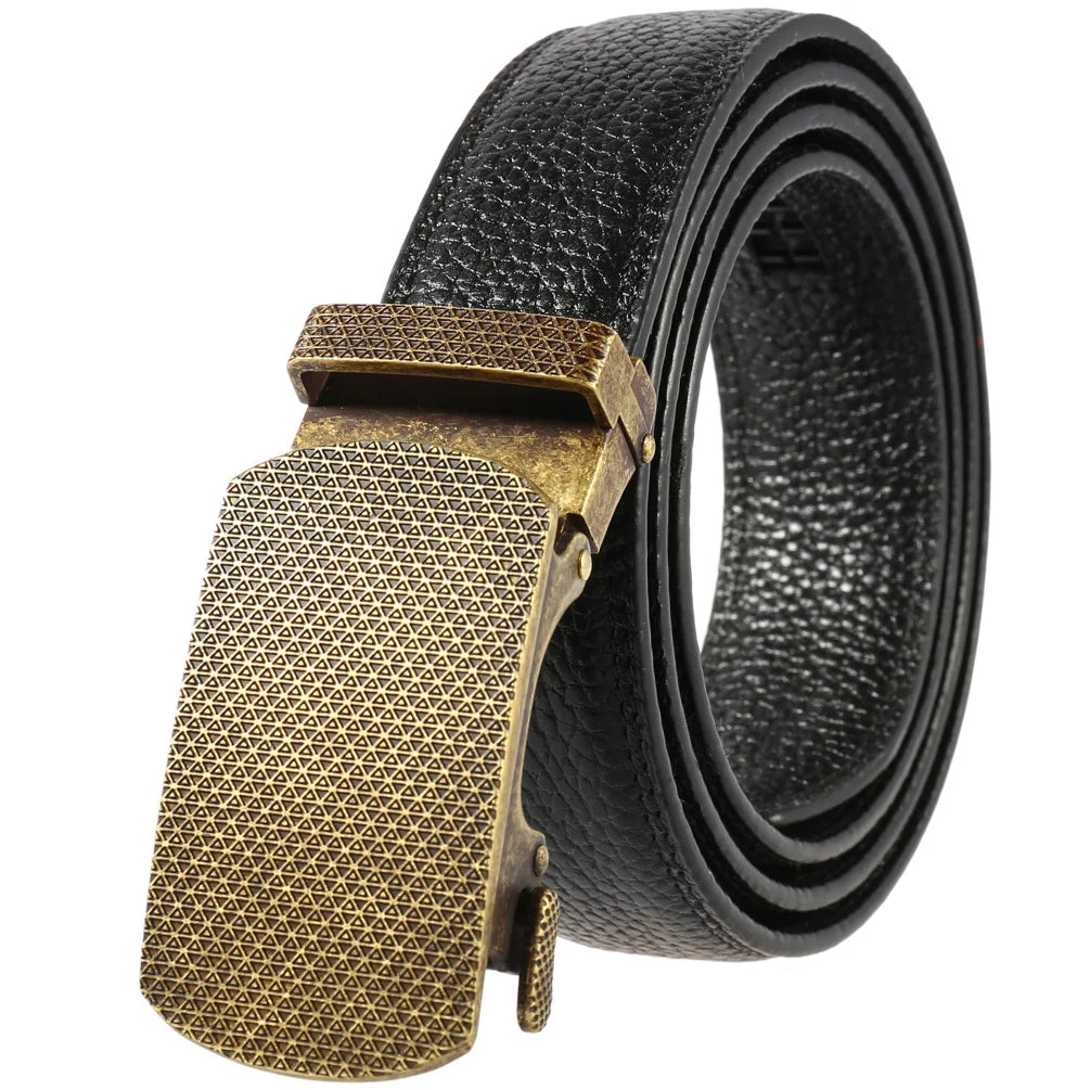 HKM-348755 Men's Genuine Leather Belt with Turquoise Inlay, Size 3.0, Model LY33-000015-5