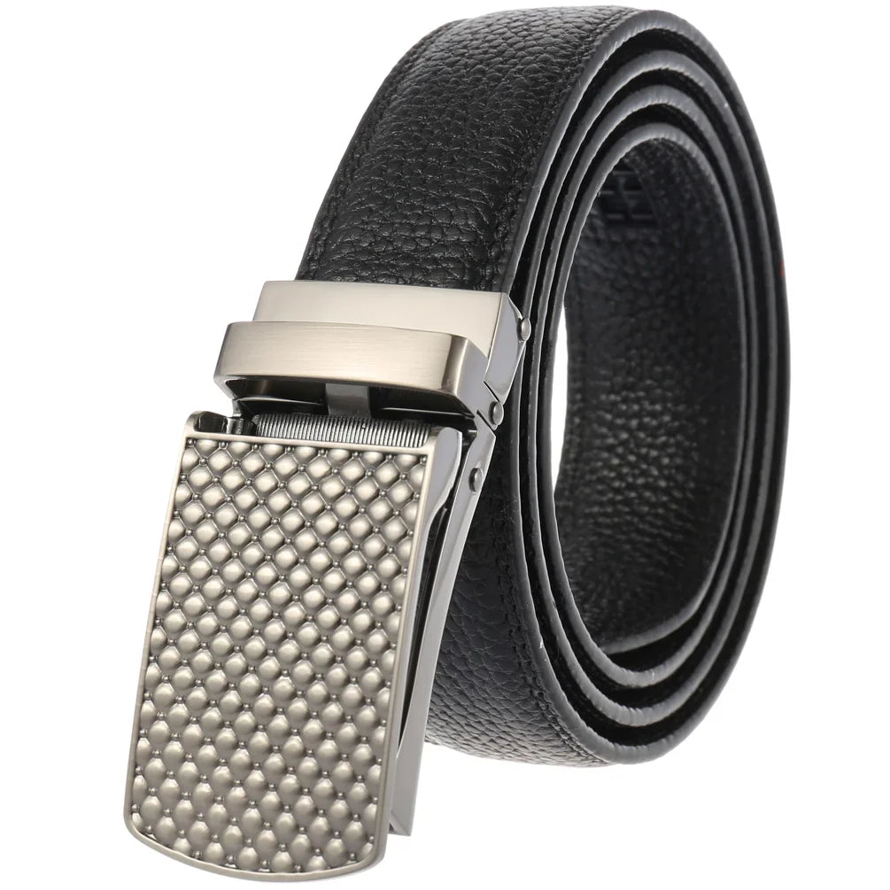 HKM-348755 Men's Genuine Leather Belt with Turquoise Inlay, Size 3.0, Model LY33-000015-5