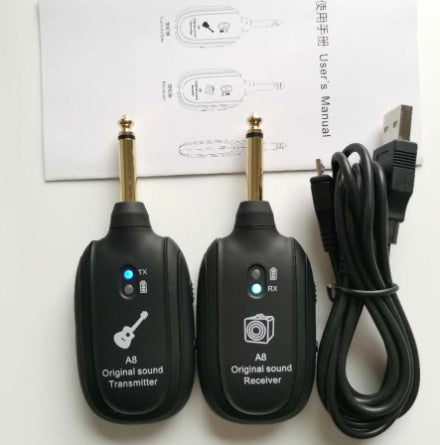 KTX-658131 Wireless Guitar Pickup System with Rechargeable Receiver - Up to 50m Range, Low Latency