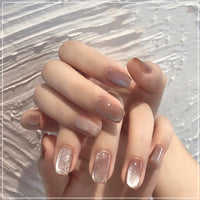 HKM-270483 Cat Eye Nail Polish Gel - Milk Tea Color - 7ml, Durable, Glossy Finish, Light-Cured Formula