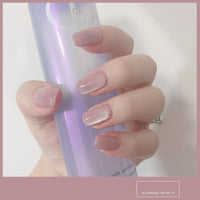 HKM-270483 Cat Eye Nail Polish Gel - Milk Tea Color - 7ml, Durable, Glossy Finish, Light-Cured Formula