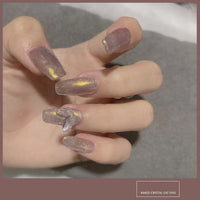 HKM-270483 Cat Eye Nail Polish Gel - Milk Tea Color - 7ml, Durable, Glossy Finish, Light-Cured Formula