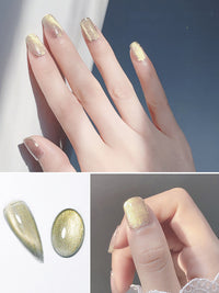HKM-270483 Cat Eye Nail Polish Gel - Milk Tea Color - 7ml, Durable, Glossy Finish, Light-Cured Formula