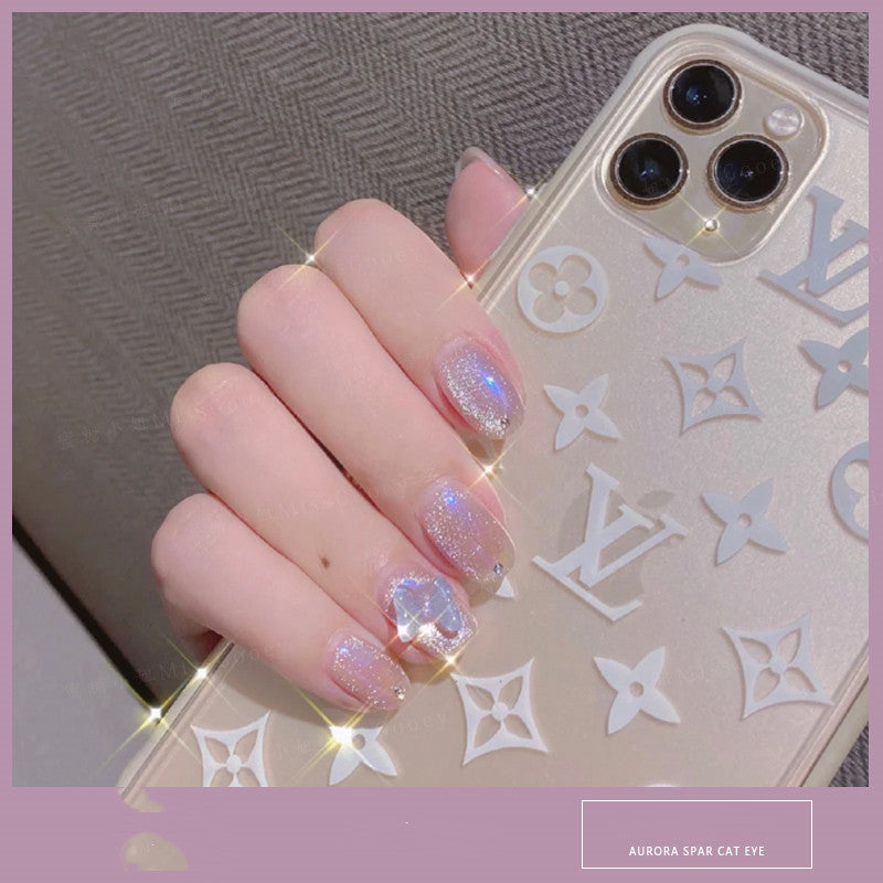 HKM-270483 Cat Eye Nail Polish Gel - Milk Tea Color - 7ml, Durable, Glossy Finish, Light-Cured Formula