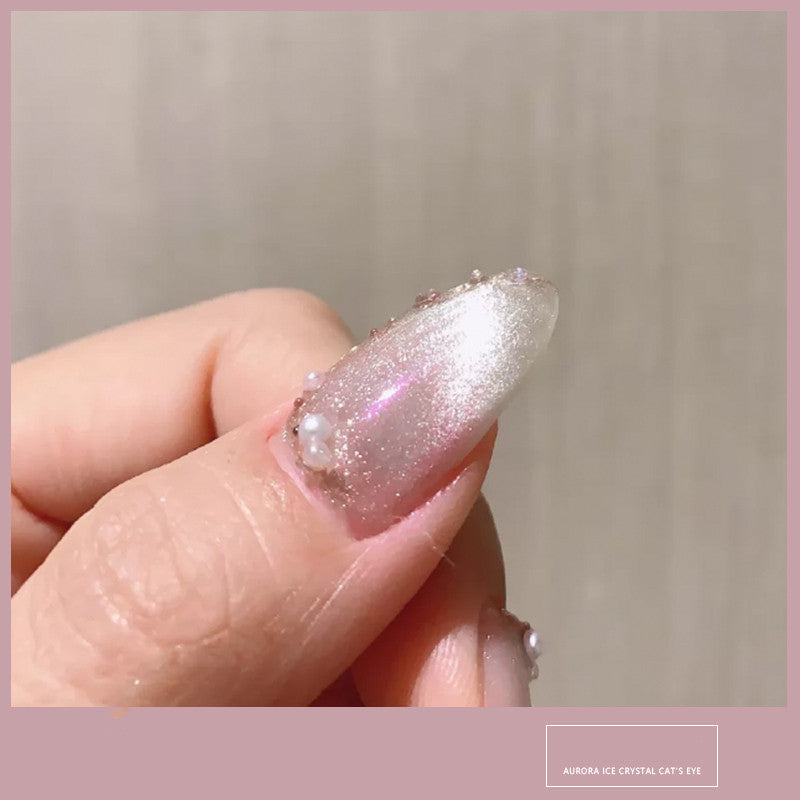 HKM-270483 Cat Eye Nail Polish Gel - Milk Tea Color - 7ml, Durable, Glossy Finish, Light-Cured Formula