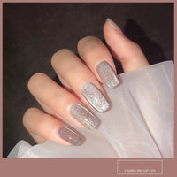 HKM-270483 Cat Eye Nail Polish Gel - Milk Tea Color - 7ml, Durable, Glossy Finish, Light-Cured Formula
