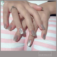 HKM-270483 Cat Eye Nail Polish Gel - Milk Tea Color - 7ml, Durable, Glossy Finish, Light-Cured Formula