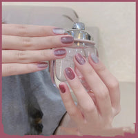 HKM-270483 Cat Eye Nail Polish Gel - Milk Tea Color - 7ml, Durable, Glossy Finish, Light-Cured Formula