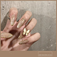 HKM-270483 Cat Eye Nail Polish Gel - Milk Tea Color - 7ml, Durable, Glossy Finish, Light-Cured Formula