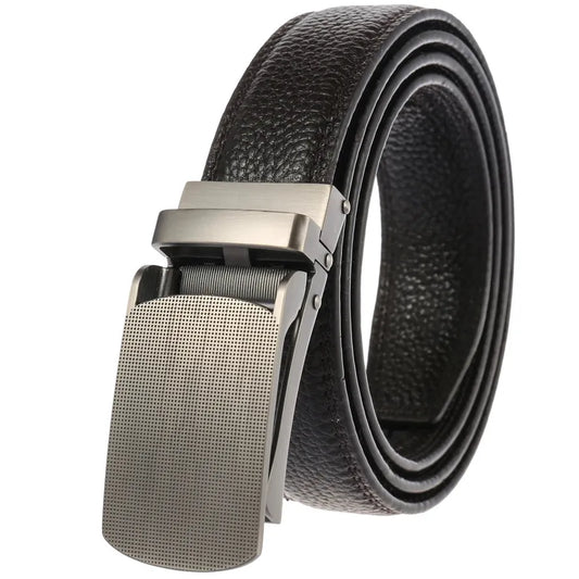 HKM-561171 Men's Automatic Buckle Cow Leather Belt - Durable Business Accessory