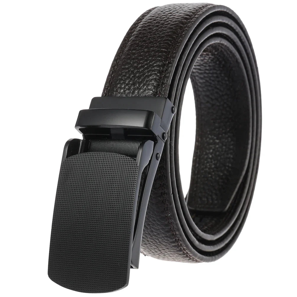 HKM-561171 Men's Automatic Buckle Cow Leather Belt - Durable Business Accessory