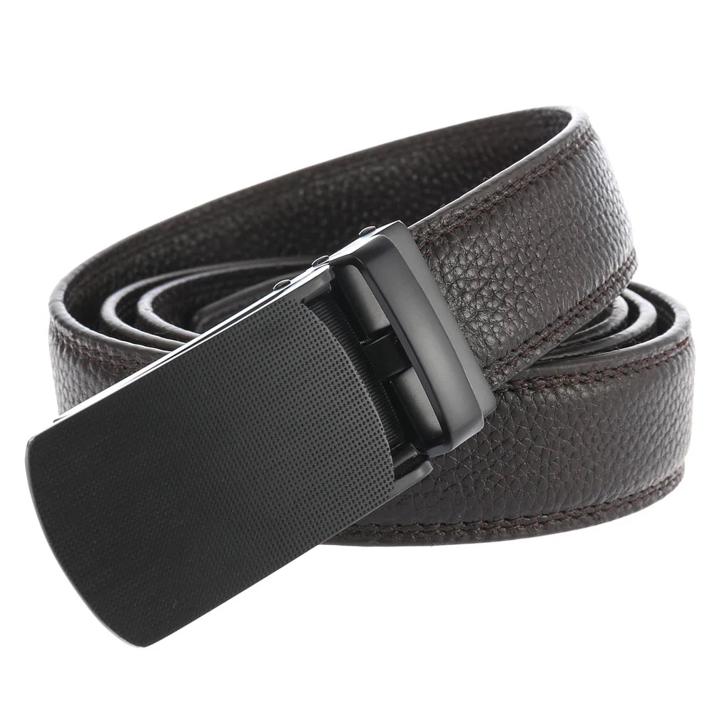 HKM-561171 Men's Automatic Buckle Cow Leather Belt - Durable Business Accessory