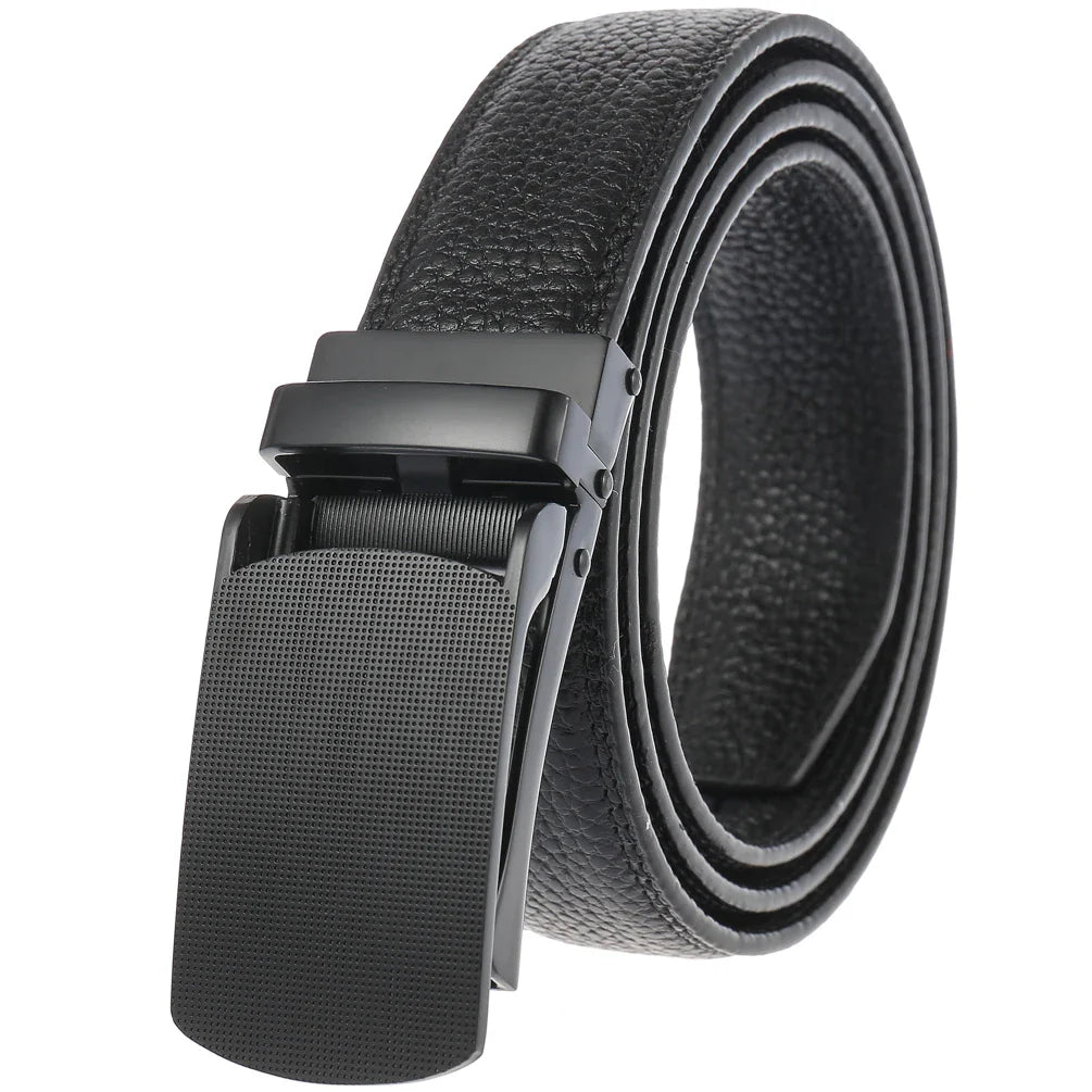 HKM-561171 Men's Automatic Buckle Cow Leather Belt - Durable Business Accessory